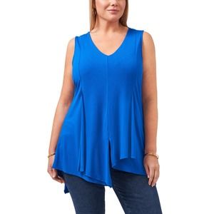 MSRP $89 Plus Vince Camuto Asymmetric Pleated Hem Top Size 3X NWOT (WRINKLED)